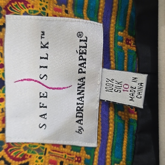 Safe Silk by Adrianna Papell 100% Silk Asian Inspired Blouse/Jacket, size 10 - Picture 5 of 7